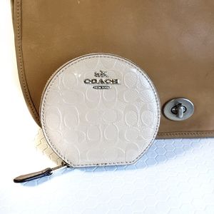Coach Signature Coin Purse Round Card Holder